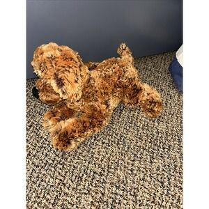 Gund Plush Dog Puppy Stuffed Animal Toy 13093 Brown Ribbon Fluffy 11" Brody